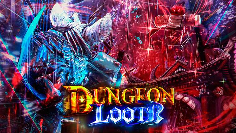 Dungeon Lootr key art: a party of anime-styled adventurers with a glowing loot chest